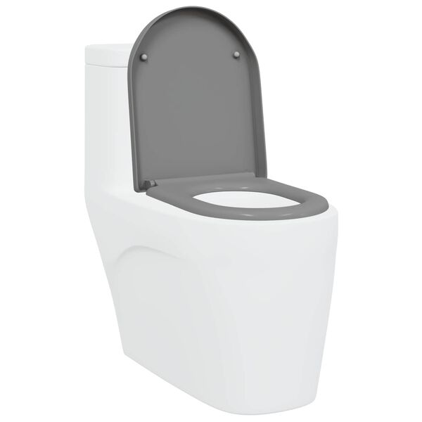 vidaXL Siège de Toilette à Libération Rapide Gris 46.2 x 36 x 4.3 cm