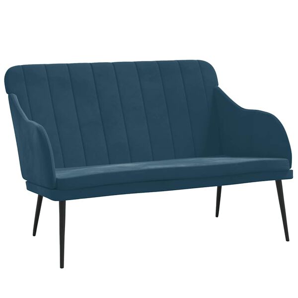 vidaXL Banc Bleu 110x76x80 cm Velours