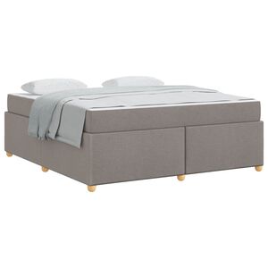 vidaXL Cadre de lit avec matelas Taupe 180 x 200 cm tissu