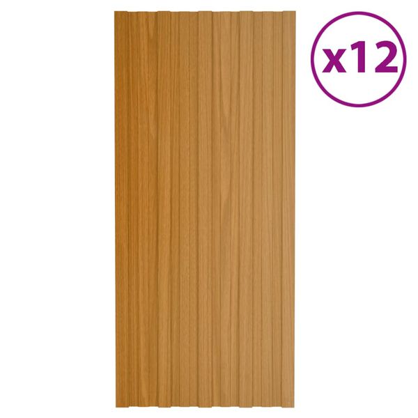 vidaXL Panneaux de toiture 12 pcs acier galvanisé naturel 100x45 cm