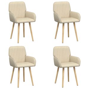 vidaXL Chaises de salle &agrave; manger 4 pc Tissu Cr&egrave;me 56,5 x 50 x 87,5 cm