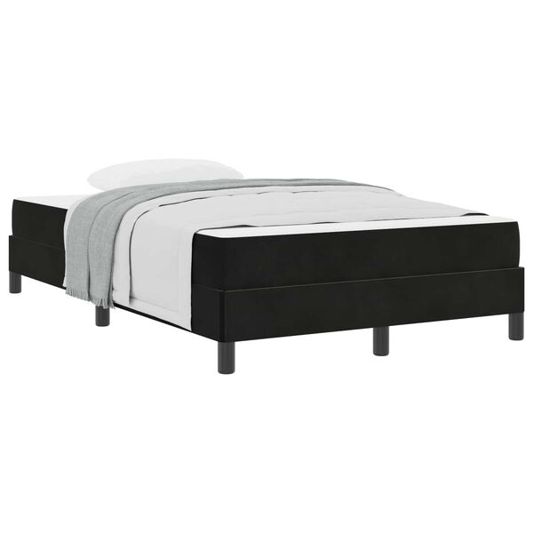 vidaXL Lit &agrave; ressorts avec matelas Noir 120 x 200 cm tissu