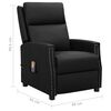 vidaXL Fauteuil de massage Noir Similicuir