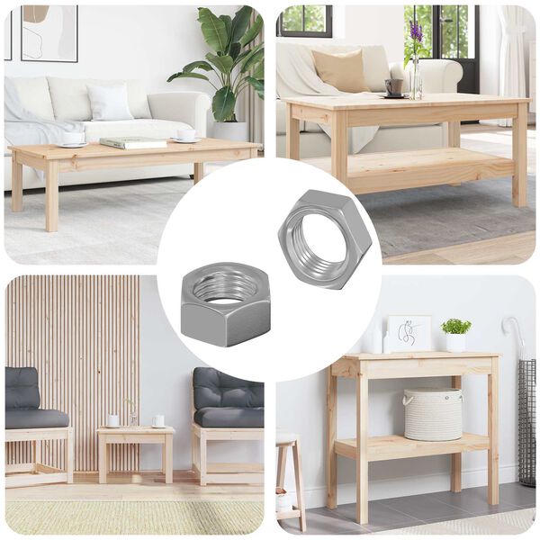 vidaXL &Eacute;crou Hexagonal 2 pcs Argent&eacute; M6 M&eacute;tал