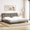 vidaXL Cadre de lit avec LED sans matelas Hvar taupe 200x200 cm tissu