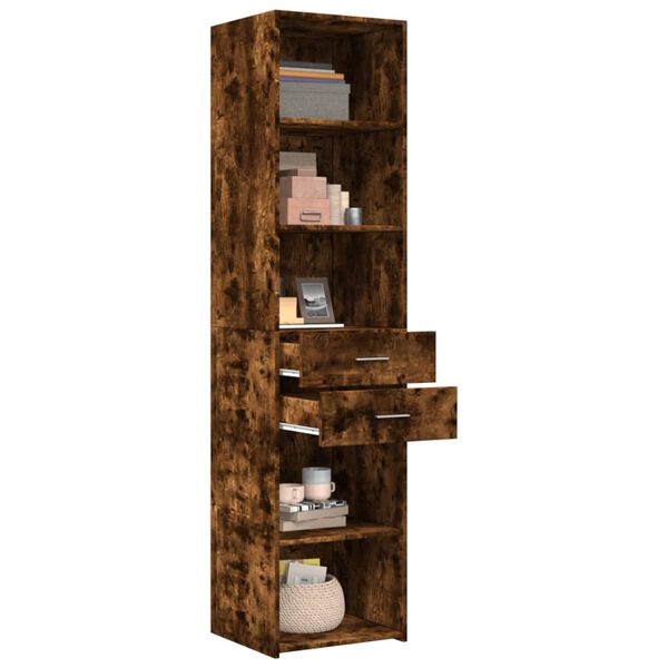 vidaXL Buffet haut chêne fumé 45x42,5x185 cm bois d'ingénierie