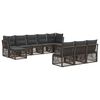 vidaXL Ensemble de canap&eacute; de jardin 10 pc Gris polyrotin