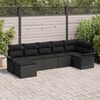 vidaXL Ensemble de canap&eacute; de jardin avec stockage 7 pcs Noir polyrotin