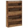 vidaXL Cabinet &agrave; chaussures avec porte Bois ancien 80 x 21 x 125,5 cm