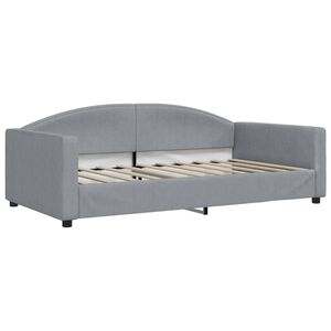 vidaXL Lit de jour gris clair 100x190 cm tissu