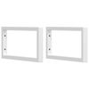 vidaXL Supports d'&eacute;tag&egrave;res pour lavabo 2 pcs blanc rectangulaire acier