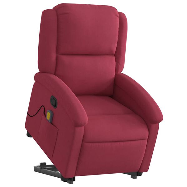 vidaXL Fauteuil de massage inclinable Rouge bordeaux Velours