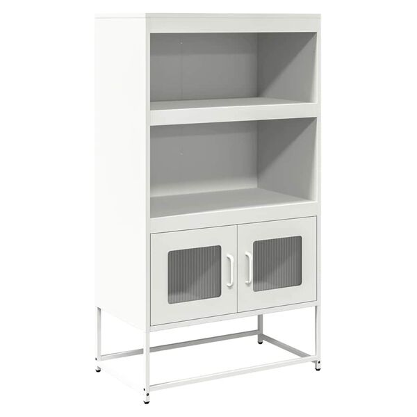 vidaXL Buffet haut blanc 68x39x123 cm acier
