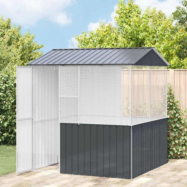 vidaXL Cage pour oiseaux Anthracite 215 x 209 x 230 cm Acier galvanisé