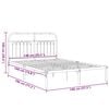 vidaXL Cadre de lit m&eacute;tal sans matelas avec t&ecirc;te de lit noir 140x190cm