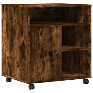 vidaXL Support d'imprimante avec roulettes chêne fumé 60x50x67 cm