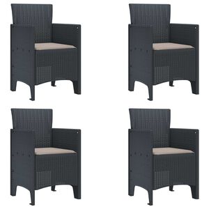 vidaXL Chaise de jardin 4 pc Anthracite Polypropyl&egrave;ne