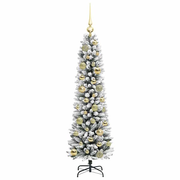 vidaXL Sapin de No&euml;l artificiel Blanc 120 cm PVC, m&eacute;tal et plastique