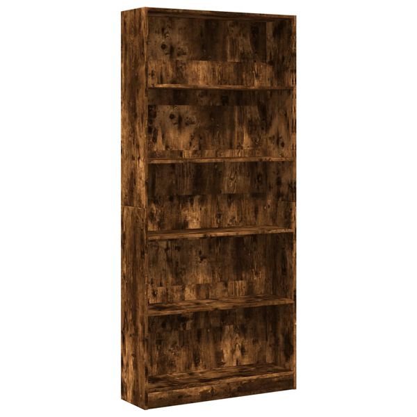 vidaXL Bibliothèque chêne fumé 80x24x176 cm bois d'ingénierie