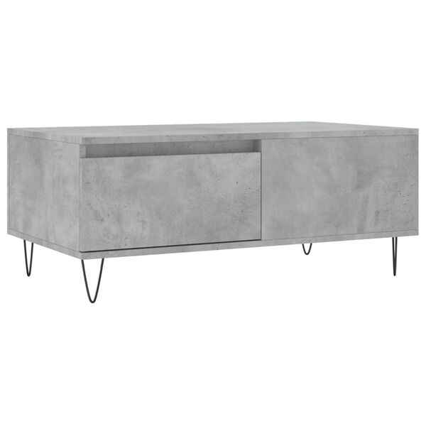 vidaXL Table basse Gris b&eacute;ton 90x50x36,5 cm Bois d'ing&eacute;nierie