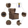 vidaXL Fauteuil inclinable de massage &eacute;lectrique Marron Tissu