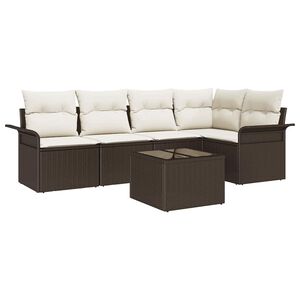 vidaXL Ensemble de canap&eacute; de jardin 6 pi&egrave;ces polyrotin