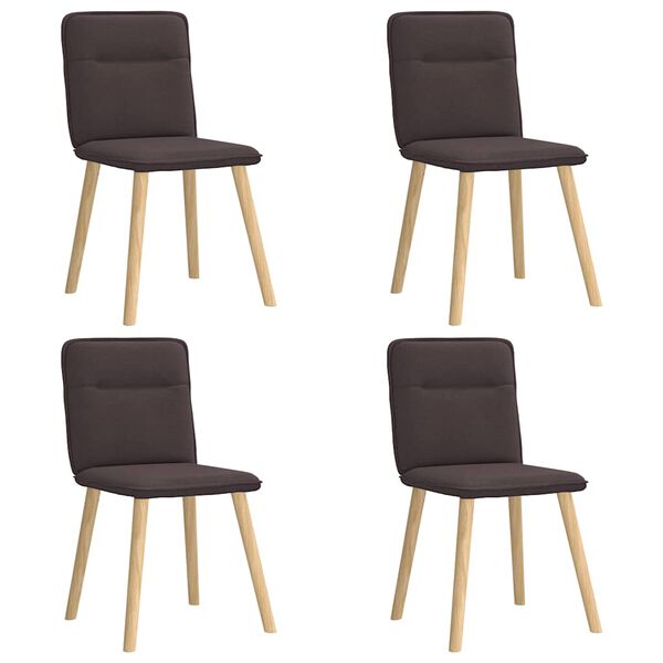 vidaXL Chaises &agrave; manger lot de 4 marron fonc&eacute; tissu