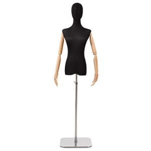 vidaXL Mannequin ajustable 165-213 cm avec socle Femme PP Noir