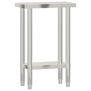 vidaXL Table de travail de cuisine 55x30x85 cm acier inoxydable