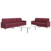 vidaXL Ensemble de canap&eacute;s 2 pcs rouge bordeaux tissu