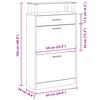 vidaXL Armoire &agrave; chaussures Gris b&eacute;ton 63x24x104 cm Bois d'ing&eacute;nierie