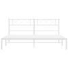 vidaXL Cadre de lit m&eacute;tal sans matelas et t&ecirc;te de lit blanc 200x200 cm