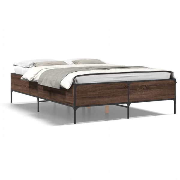 vidaXL Cadre de lit sans matelas ch&ecirc;ne marron 140x190 cm