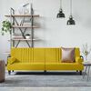 vidaXL Canap&eacute;-lit avec accoudoirs jaune velours