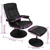 vidaXL Fauteuil TV avec repose-pied Noir Similicuir