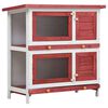 vidaXL Clapier d'ext&eacute;rieur 4 portes Rouge Bois