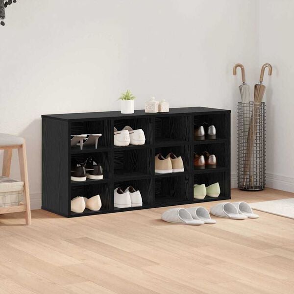 vidaXL Cabinet &agrave; chaussures avec &eacute;tag&egrave;re Ch&ecirc;ne noir 103 x 30 x 51 cm