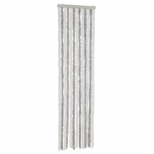 vidaXL Rideau anti-mouches gris clair et blanc 56x185 cm chenille