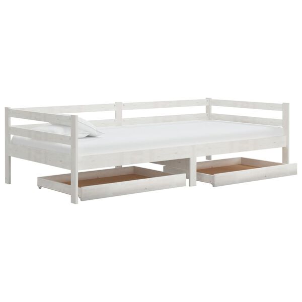 vidaXL Lit de jour sans matelas avec tiroirs 90x200 cm blanc