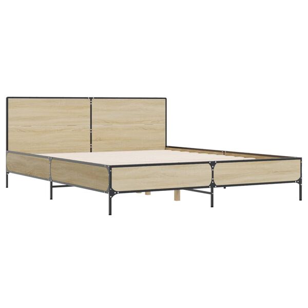 vidaXL Cadre de lit sans matelas chêne sonoma 120x190 cm