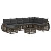 vidaXL Ensemble de canap&eacute; de jardin 9 pcs Gris et Gris fonc&eacute; polyrotin