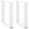 vidaXL Pieds de table basse en U 2 pi&egrave;ces Blanc 38 x (42-43) cm Acier