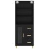 vidaXL Haut Armoire Ch&ecirc;ne noir 69,5 x 32,5 x 180 cm Bois d'ing&eacute;nierie