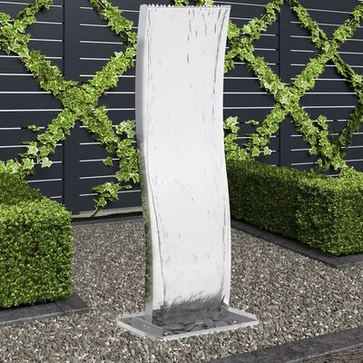 vidaXL Fontaine de jardin avec pompe 108 cm Acier inoxydable Courbé