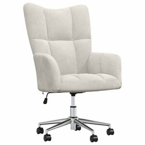 vidaXL Chaise de relaxation Blanc cr&egrave;me Velours