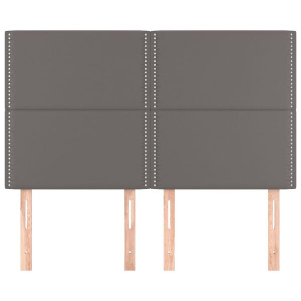 vidaXL T&ecirc;te de lit Gris 144x5x118/128 cm Similicuir