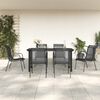 vidaXL Ensemble &agrave; manger de jardin 7 pcs noir textil&egrave;ne et acier