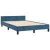 vidaXL Cadre de lit sans matelas bleu fonc&eacute; 120x190 cm velours