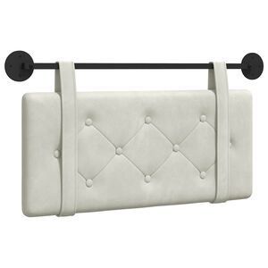 vidaXL T&ecirc;te de lit suspendue Cr&egrave;me 90 x 55 x 5 cm Velours