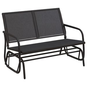 vidaXL Banc oscillant de jardin noir 120,5x76x86,5 cm textil&egrave;ne/acier